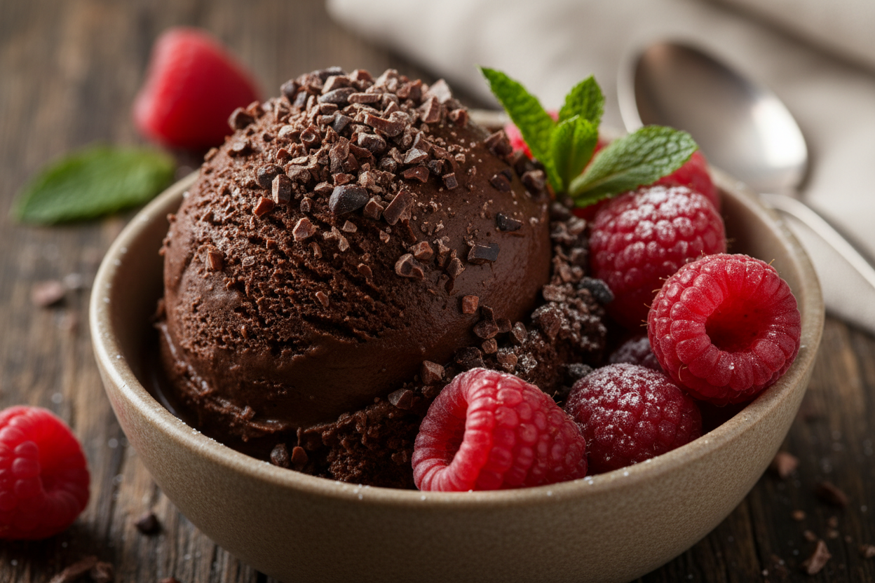 No-Churn Dark Cacao Ice Cream (Vegan)