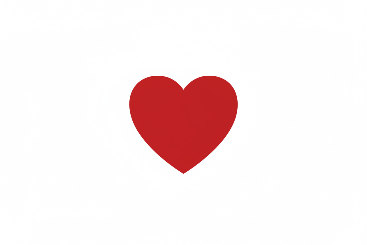red heart for valentine day white background 2d